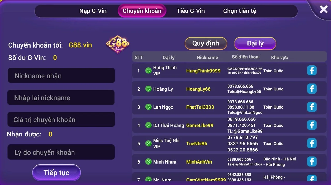 Đại lý giao dịch Gamvip